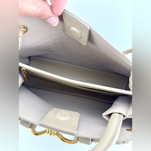 Tan Woven Vegan Leather & Faux Suede Handbag w/ Versatile Strap NWOT - Picture 11 of 11